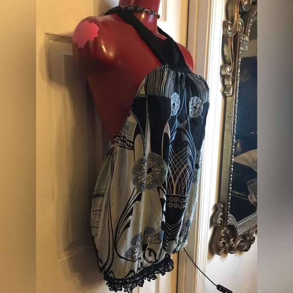 Anthropologie Boho Silk CHIFFON Halter S - Picture 2 of 13